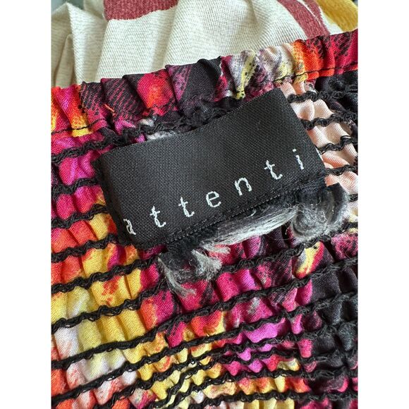 Y2K Strapless Smocked Boho Midi Dress Abstract Flame Print Festival Dress size S - Picture 3 of 4